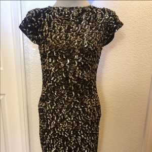 Alice + Olivia gold sequin dress